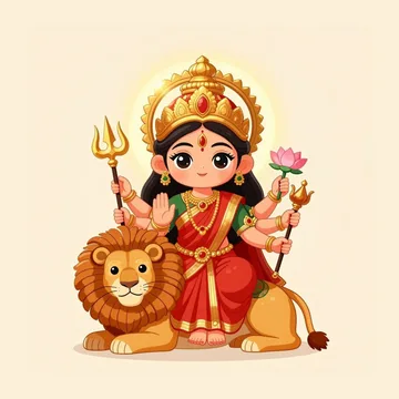Cute illustration of Maa Durga