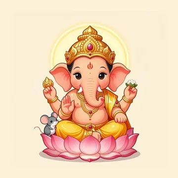 Cute illustration of Lord Ganesha